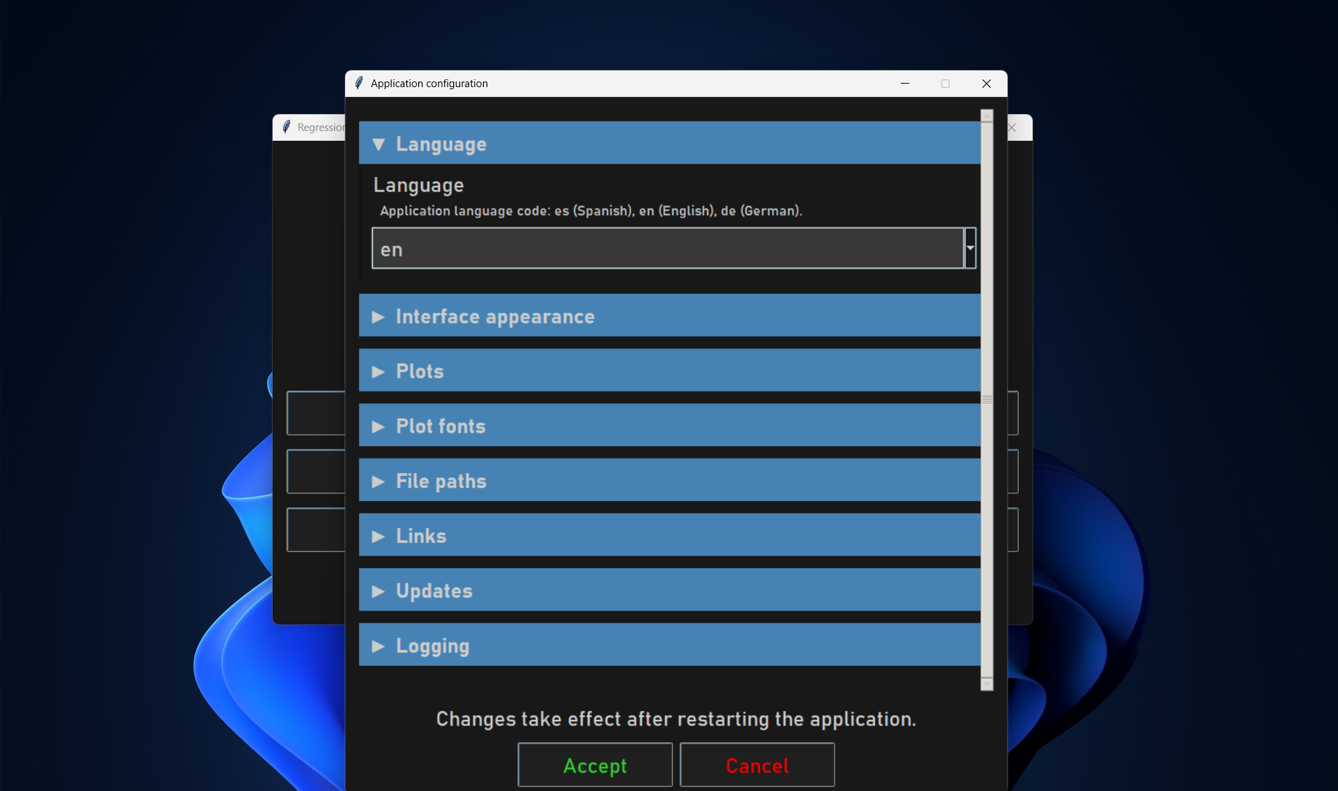 Configuration Dialog