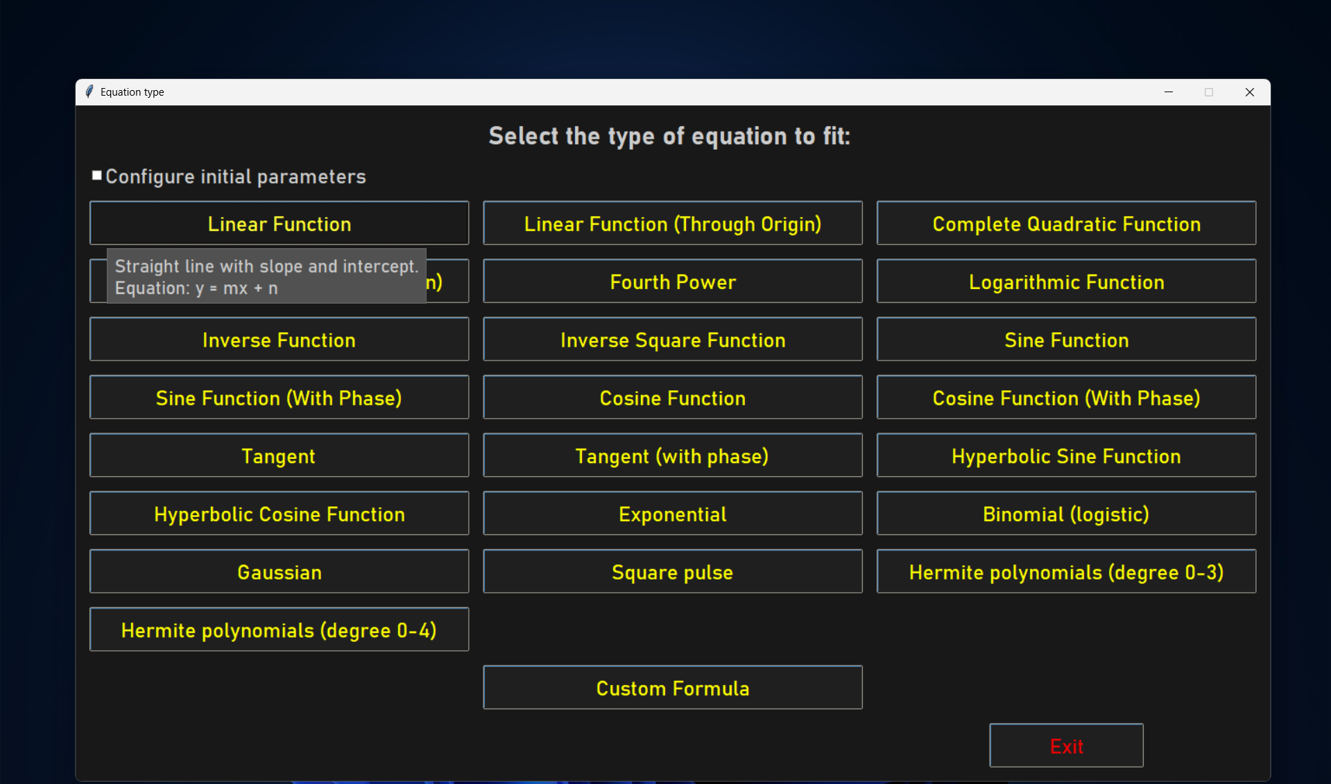 Equation Selection