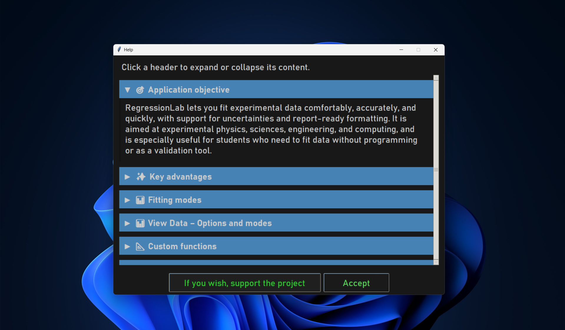 Information Dialog