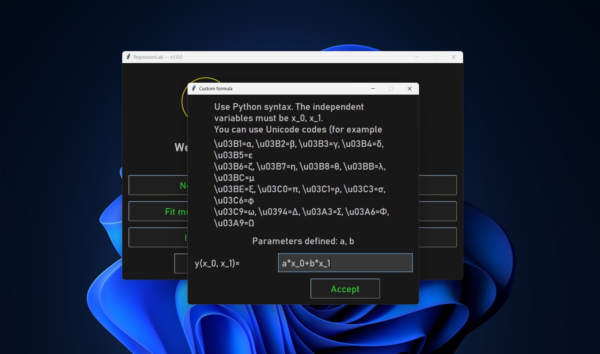 Custom Formula Entry